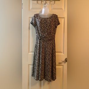 Brown and taupe A-line dress